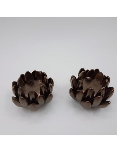 3 Bougeoirs fleurs