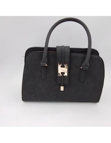 Sac à main couleur noir en daim