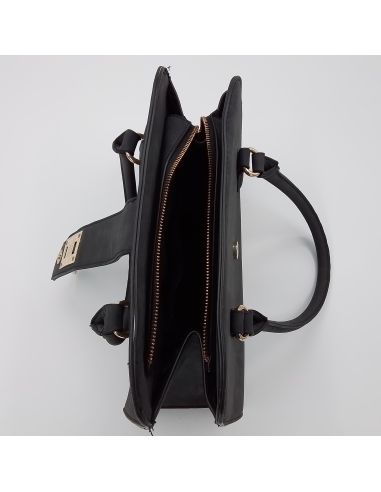 Sac à main couleur noir en daim