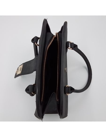 Sac à main couleur noir en daim