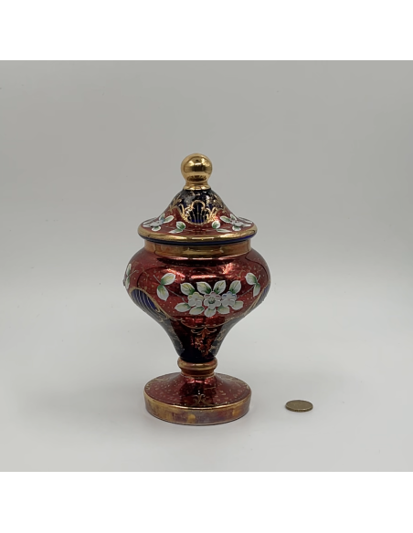 Vase Bohemia rouge motif