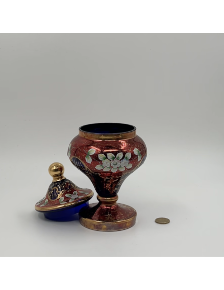 Vase Bohemia rouge motif