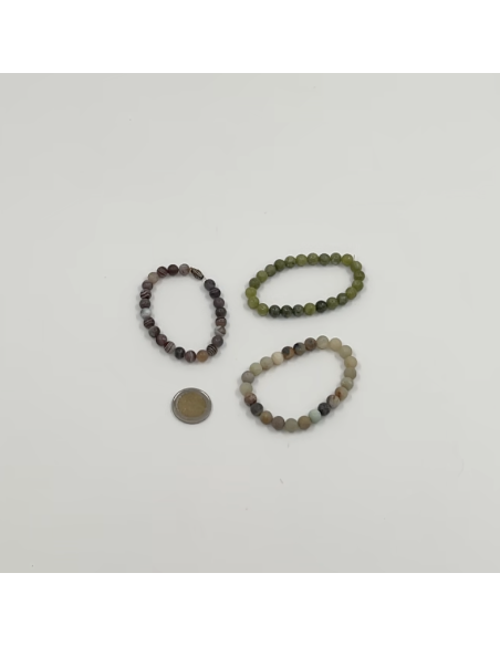 Lot de 3 bracelets en pierre