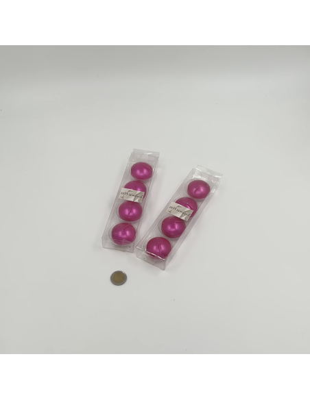 Lot de 8 bougies rose fushia