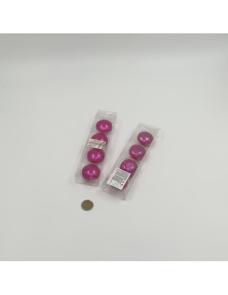 Lot de 8 bougies rose fushia