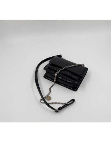 Petit sac noir effet croco