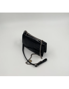 Petit sac noir effet croco 2