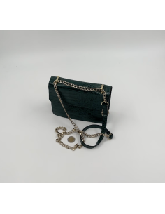 Petit sac vert effet croco