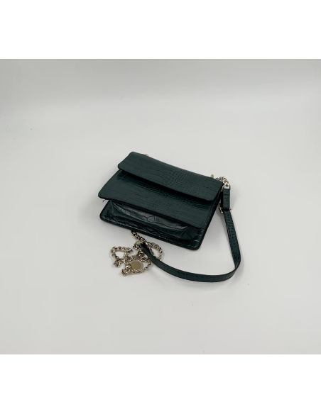 Petit sac vert effet croco