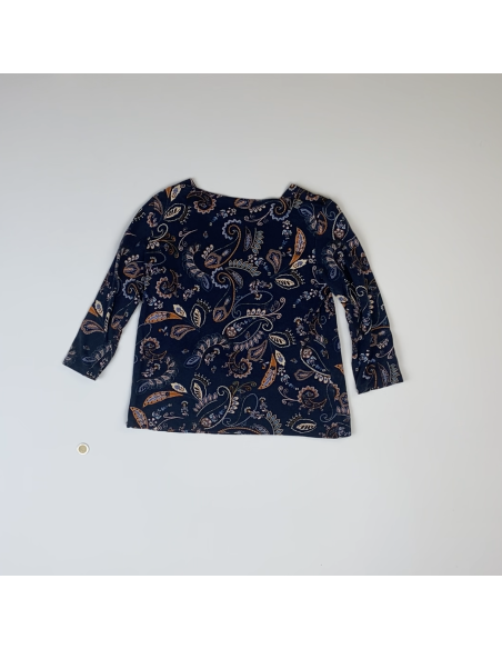 C&A - Pull bleu à motifs