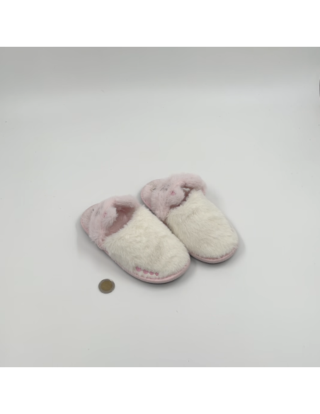 Pantouffle enfant blanche chat