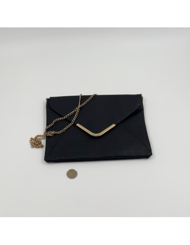 Pochette noir tressé cuir