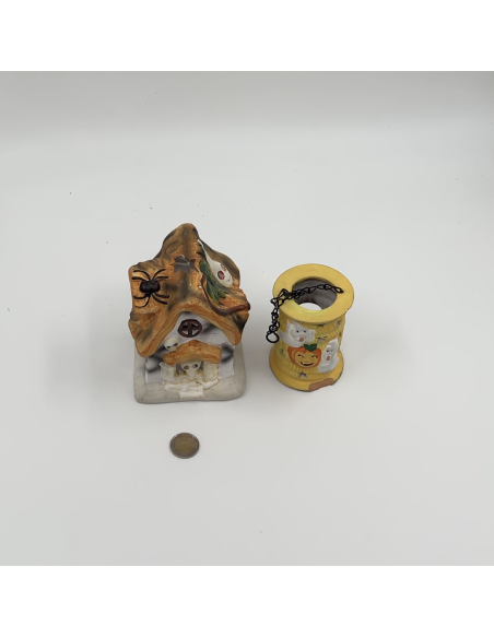 Lot 2 bougeoirs Halloween