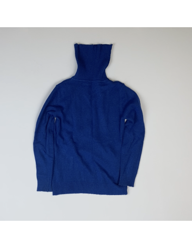 Pull col roulé bleu