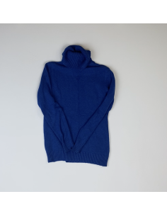 Pull col roulé bleu 2