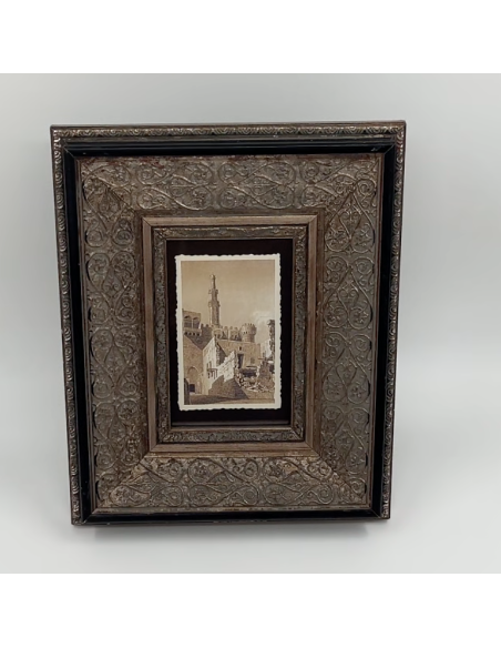 Cadre  photo rectangulaire décoré orné avec pied