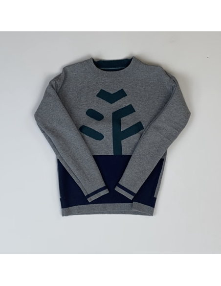 pull enfant gris