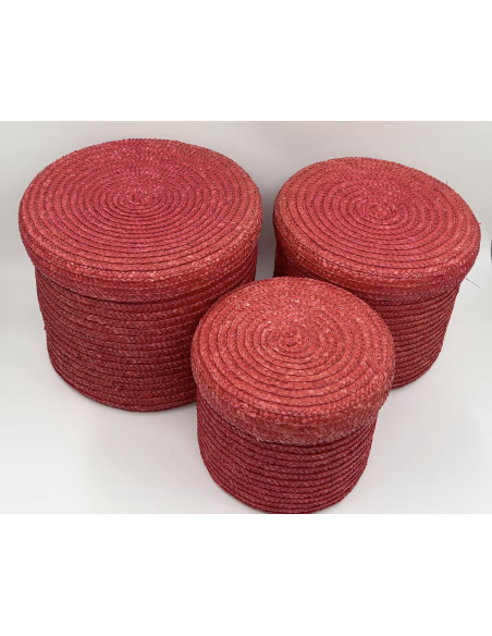 Panier rouge lot de 3