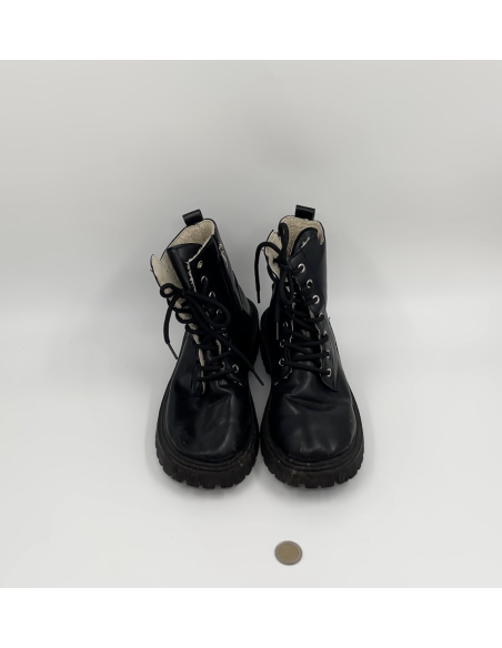 Bottine simili cuir noir