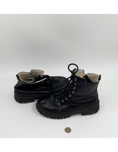 Bottine simili cuir noir