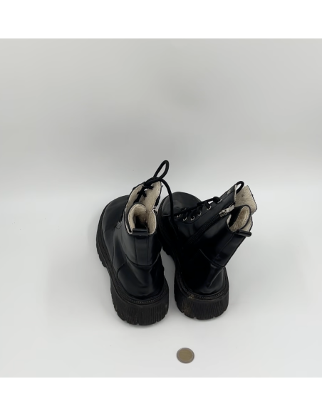 Bottine simili cuir noir
