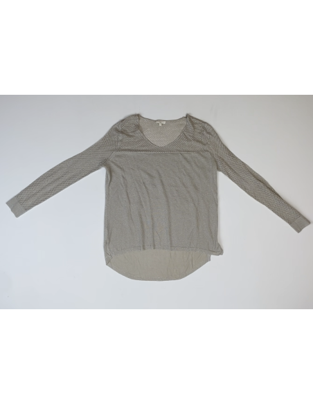 Blouse pailletée beige