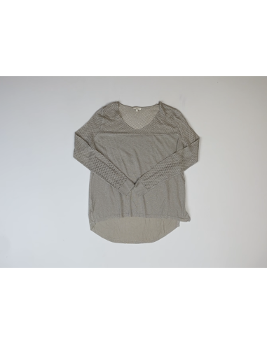 Blouse pailletée beige