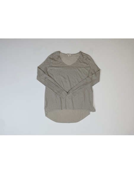 Blouse pailletée beige