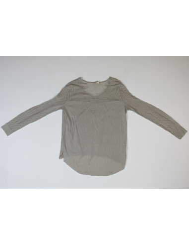 Blouse pailletée beige