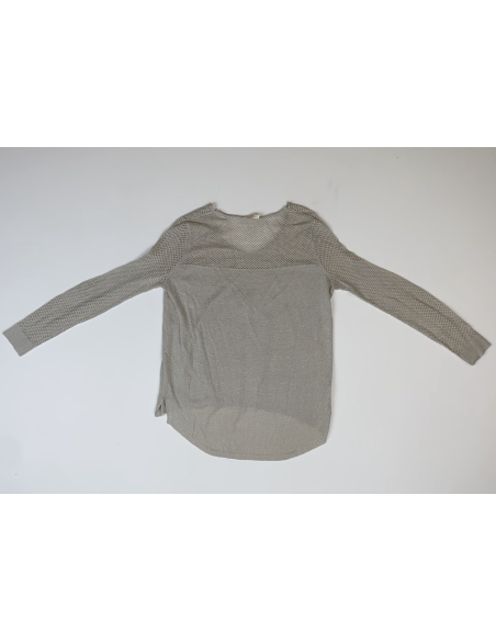 Blouse pailletée beige