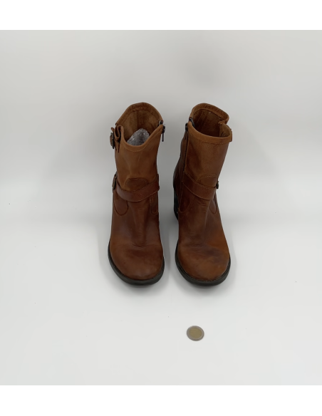 Bottine cuir brun