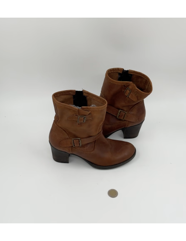 Bottine cuir brun