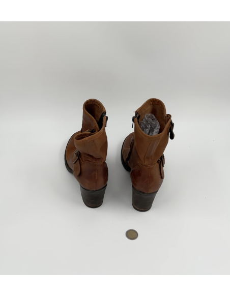Bottine cuir brun
