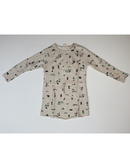 Robe street beige à motifs