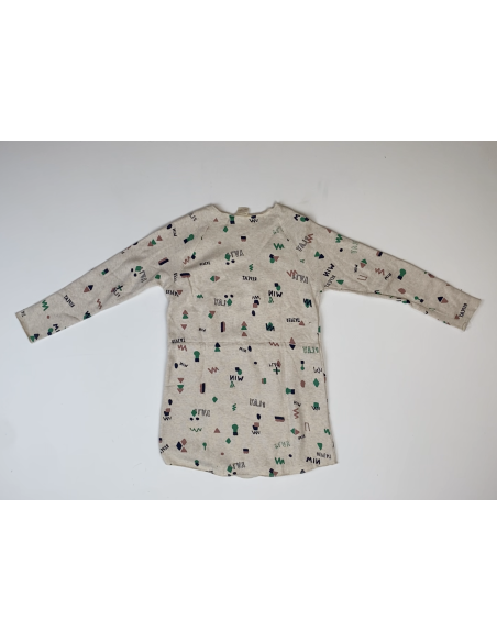 Robe street beige à motifs