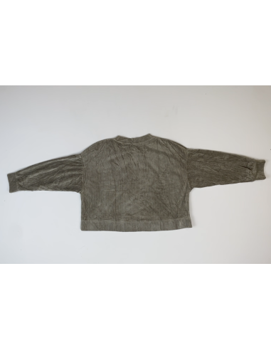 Pull velour côtelé kaki