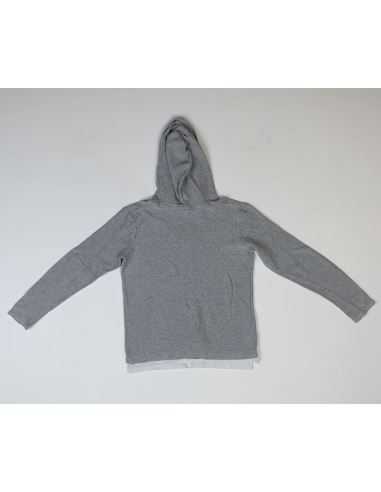 Pull gris à capuche