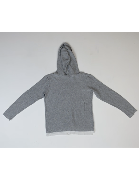 Pull gris à capuche