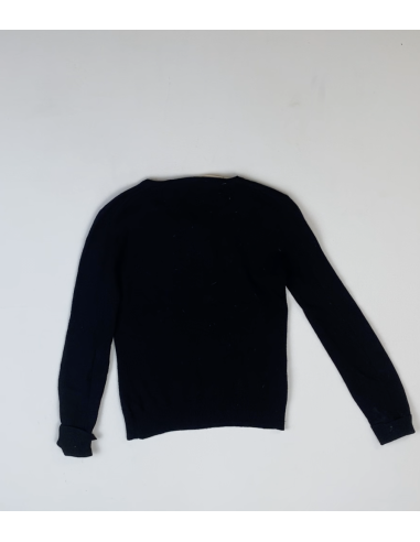 Pull noir col rond