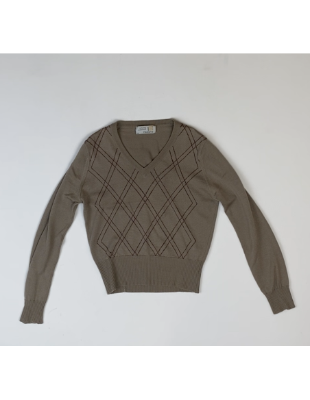 Pull laine col en V