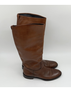 Botte en cuir brun