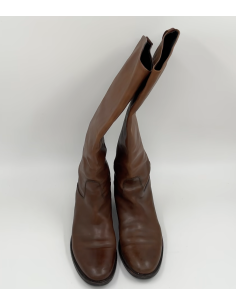 Botte en cuir brun 2