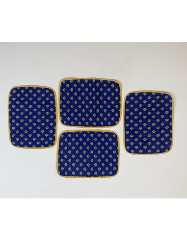 Set de table  bleu et jaune lot de 4