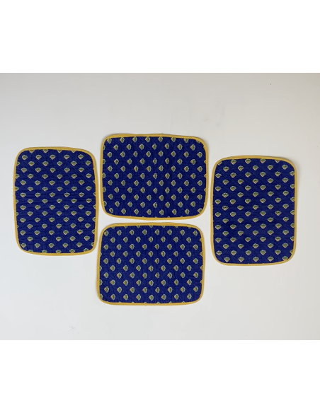 Set de table  bleu et jaune lot de 4