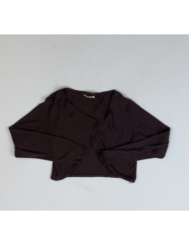 Kort bruin gebreid vest