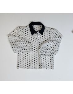 Chemise à pois noire et...