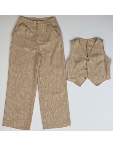 Beige broek en vest