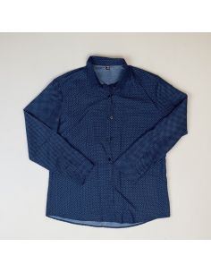Chemise à manches longues bleu