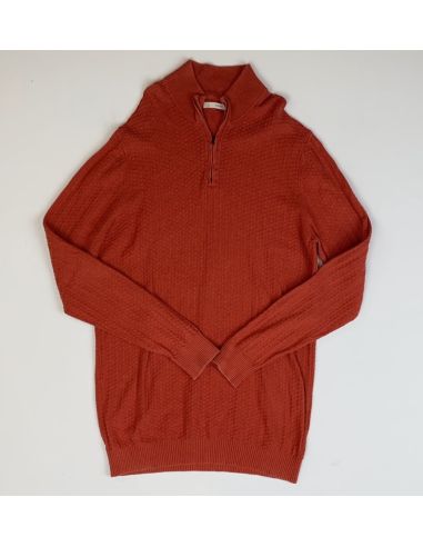 Pull à col montant en terracotta