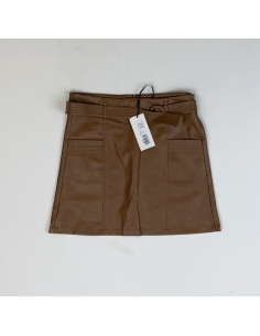 Bruine leren rok